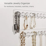 Acrylic Necklace Holder Wall Mount Organizer for Jewelry with 10 Hooks 2PCS