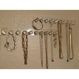 Acrylic Necklace Holder Wall Mount Organizer for Jewelry with 10 Hooks 2PCS