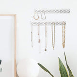 Acrylic Necklace Holder Wall Mount Organizer for Jewelry with 10 Hooks 2PCS