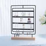 5-Layer Rotating Jewelry Holder with Wood Base