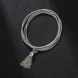 Metal Chain Tassel Elastic Ring Stainless Steel Bracelet
