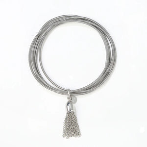 Metal Chain Tassel Elastic Ring Stainless Steel Bracelet