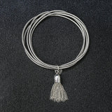 Metal Chain Tassel Elastic Ring Stainless Steel Bracelet