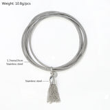 Metal Chain Tassel Elastic Ring Stainless Steel Bracelet
