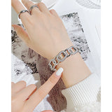 Zircon Titanium Steel Bangle for Women