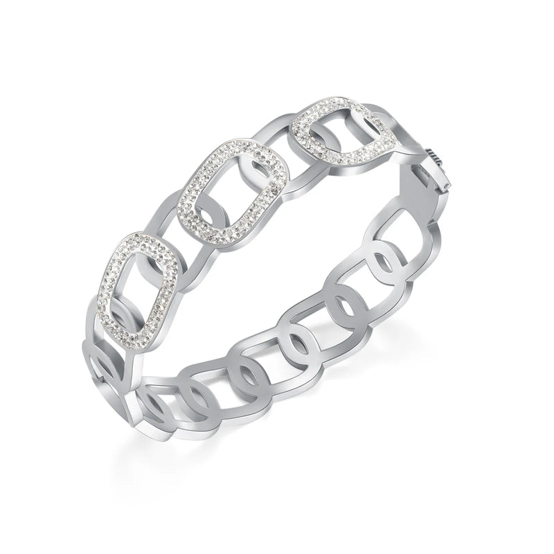 Zircon Titanium Steel Bangle for Women