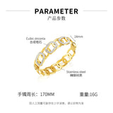 Zircon Titanium Steel Bangle for Women