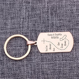 Personalized Name Date Keychain Distance Love Key Holder Engrave