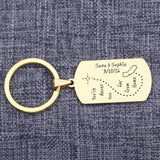 Personalized Name Date Keychain Distance Love Key Holder Engrave
