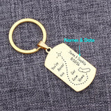 Personalized Name Date Keychain Distance Love Key Holder Engrave