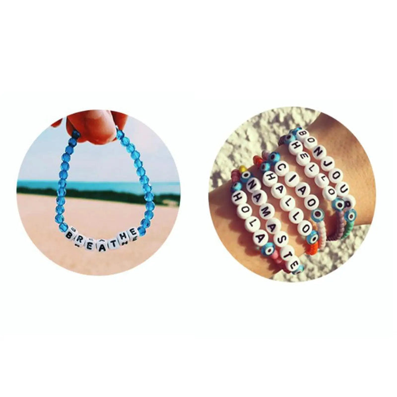 Spacer Beads Letters Plastic Bracelet Kit