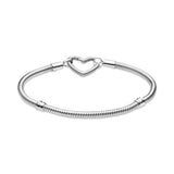 925 Sterling Silver Love Beaded Bracelet DIY Jewelry