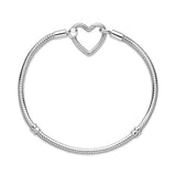 925 Sterling Silver Love Beaded Bracelet DIY Jewelry