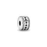 Light Pink Pave Clips 925 Sterling Silver Spacer Charms