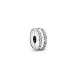 Light Pink Pave Clips 925 Sterling Silver Spacer Charms