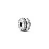 Light Pink Pave Clips 925 Sterling Silver Spacer Charms