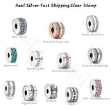 Light Pink Pave Clips 925 Sterling Silver Spacer Charms