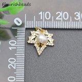 20pcs 8x20mm Nickel CZ Pearl Snowflake Charms