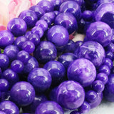 Dark Purple Chalcedony Loose Stone Beads DIY Gems Crafts