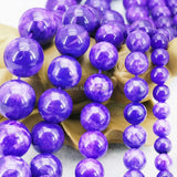 Dark Purple Chalcedony Loose Stone Beads DIY Gems Crafts