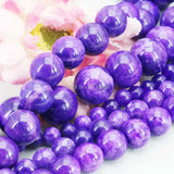 Dark Purple Chalcedony Loose Stone Beads DIY Gems Crafts