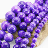 Dark Purple Chalcedony Loose Stone Beads DIY Gems Crafts