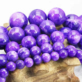 Dark Purple Chalcedony Loose Stone Beads DIY Gems Crafts