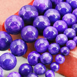 Dark Purple Chalcedony Loose Stone Beads DIY Gems Crafts