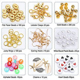 Alphabet Letter Flat Round Pearls Beads DIY Jewelry Making Kit