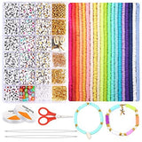 Alphabet Letter Flat Round Pearls Beads DIY Jewelry Making Kit