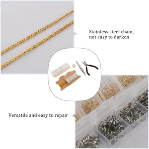 Jewelry Making Chains Set: 65.6ft Chains, 960 Rings, 40 Clasps