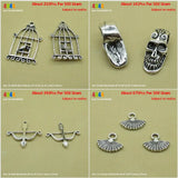 Birdcage Skull Beads Bow Arrow Fan Charms