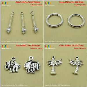 Chinese Brush Charm Jump Rings Baby Elephant Coconut Palm