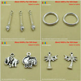 Chinese Brush Charm Jump Rings Baby Elephant Coconut Palm