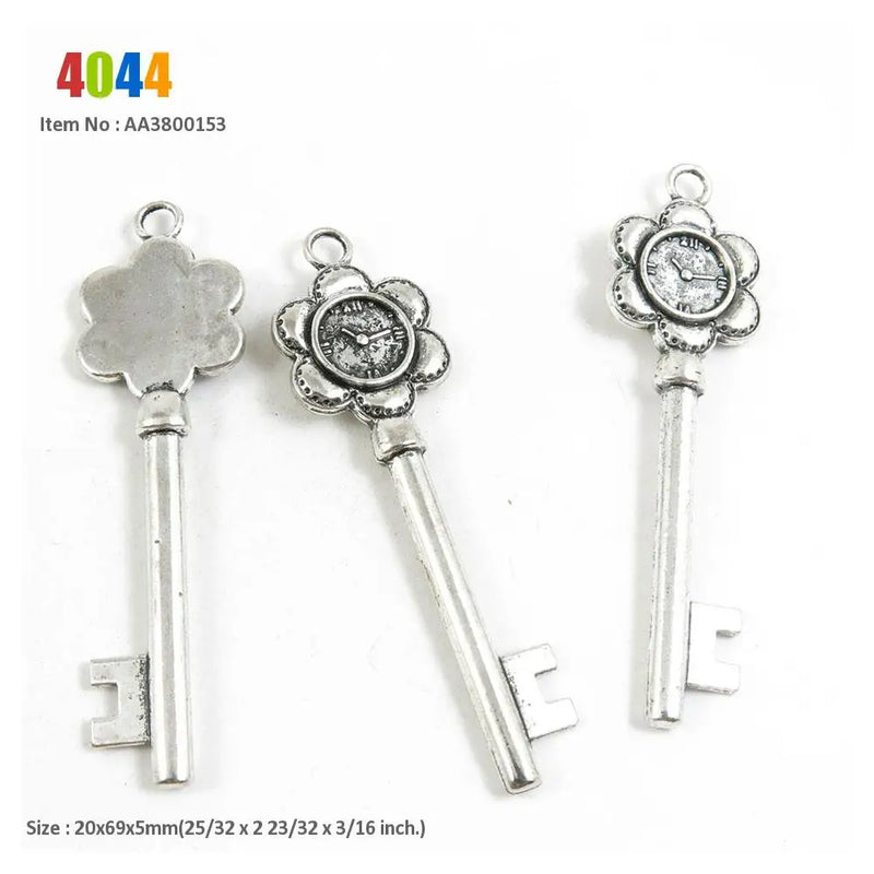 Clock Key of Time Lucky Clover Unicorn Paris Eiffel Tower Charms