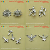 Spider Net Hockey Player Cross Beads Bird Pigeon Charms