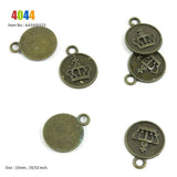 Crown Round Sign Skeleton Key Love Leaf Feather Charms