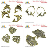 Mixed Metal Charms for Jewelry Making, 100 pcs Pack