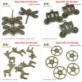 Dragonfly Horse Carriages Christmas Deer Steampunk Gear Wheel Charms