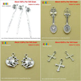 Fish Carp Bookmark Hairpin Sun Moon Face Latin Cross Charms Supplies