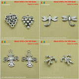 Jewelry Making Charms Grapes Dragonfly Flower Cross Pair Walking Stick