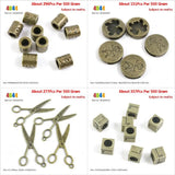 Heart Loose Beads Boy Round Haircut Scissors Alphabet L Cube