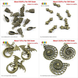 Leaf Bail Cord Ends Bow Knot Dragon Snail Conch Shell Charms