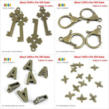 Skeleton Key Chain Lobster Clasp Buckle Alphabet Letter A Loose Beads B