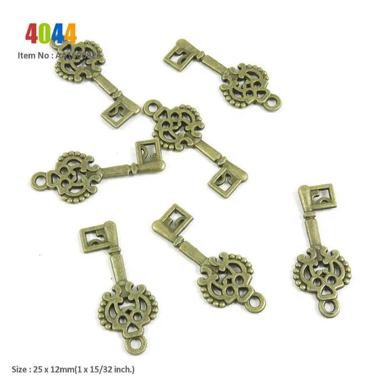Skeleton Key Heart Love Arrow Bowknot Umbrella Charms
