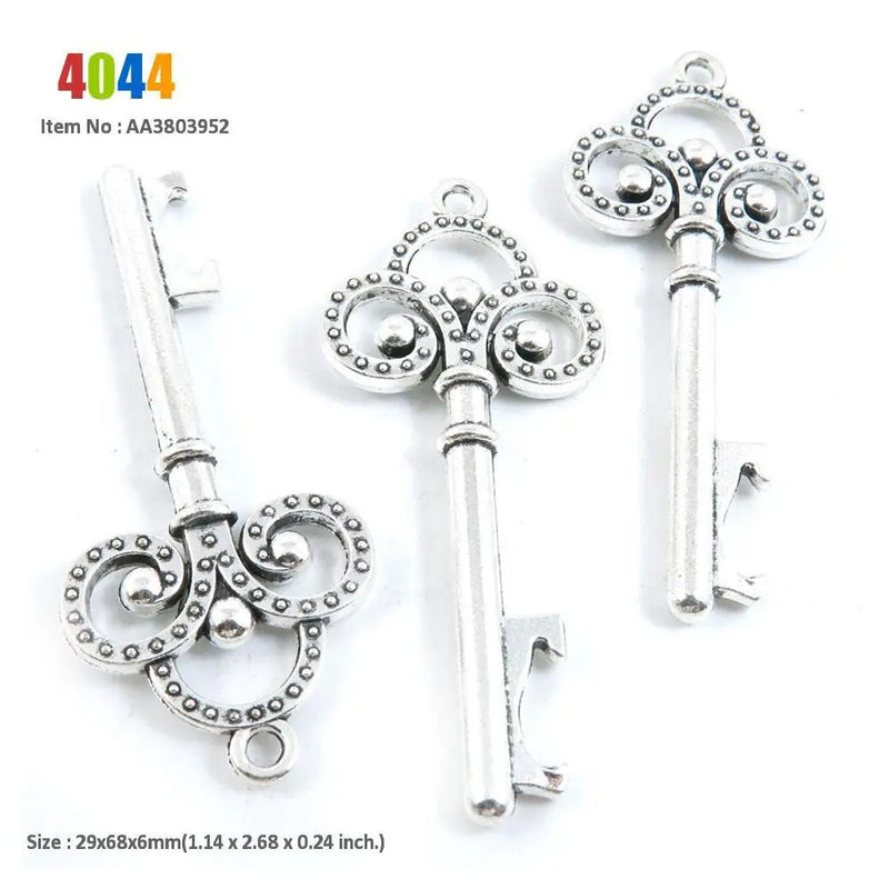 Skeleton Key Sunflower Cat Charm Lot