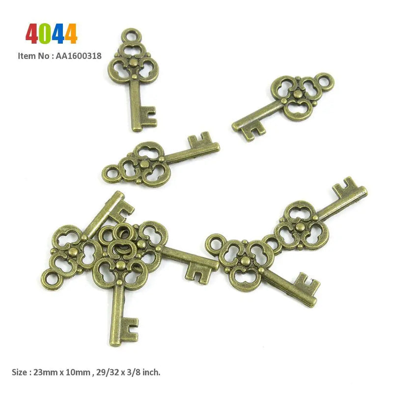 Skeleton Key Twisted Circle Love Passport Charms