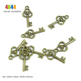 Skeleton Key Twisted Circle Love Passport Charms