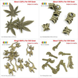 Maple Leaf Butterfly Cat Skull Key Charms Loose Beads