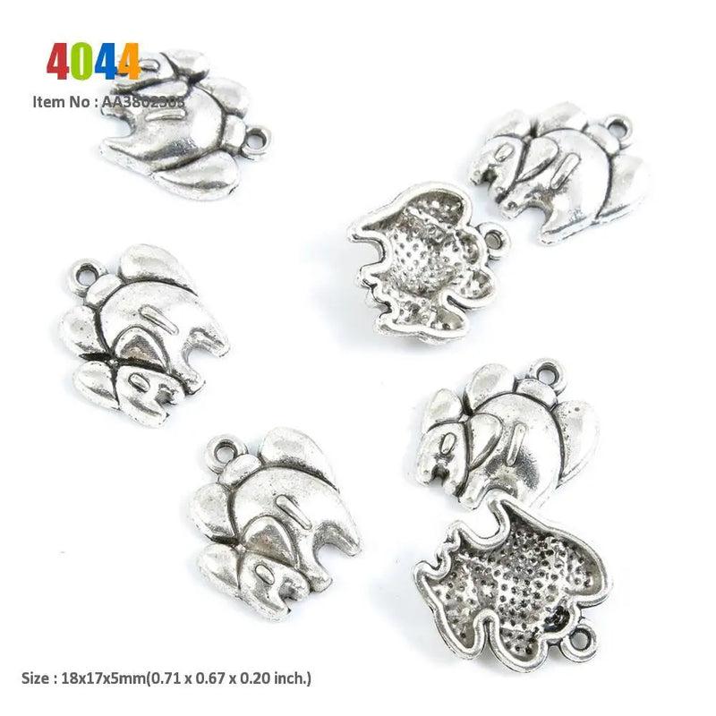 Mother Child Elephants Charm, Flower Bail Cord End, Eiffel Tower Paris Charm